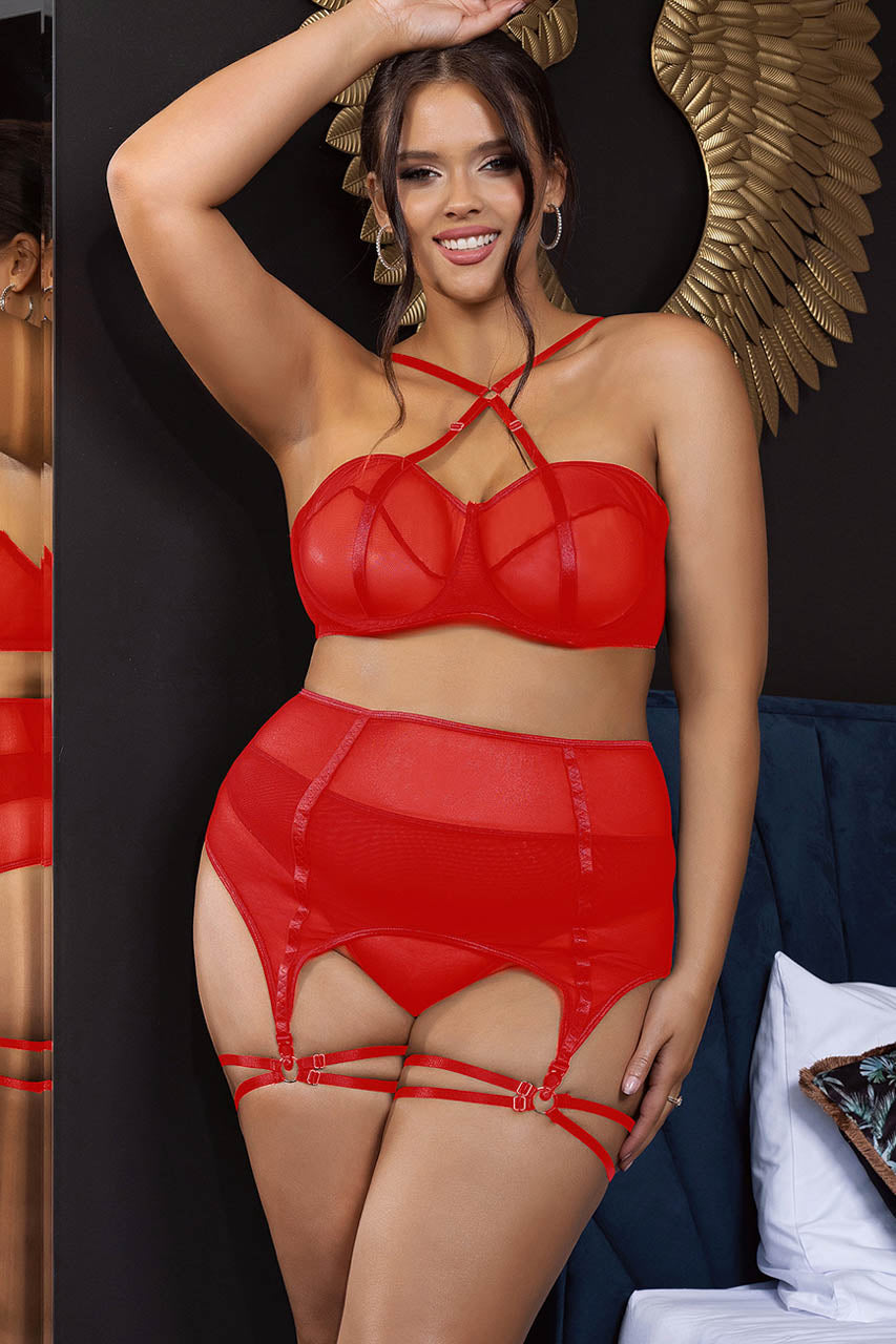 3wishes.com Apparel & Accessories > Clothing > Underwear & Socks > Lingerie - 3wishes Plus Size Mesh Cage Bra - Comfort, Style & Support - Premium Qua 3wishes.com